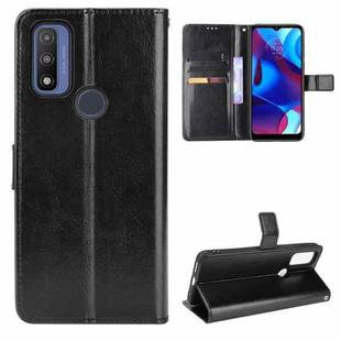 For Motorola Moto G Pure Crazy Horse Texture Horizontal Flip Phone Leather Case with Holder & Card Slots & Lanyard(Black)