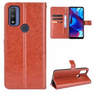 For Motorola Moto G Pure Crazy Horse Texture Horizontal Flip Phone Leather Case with Holder & Card Slots & Lanyard(Brown)