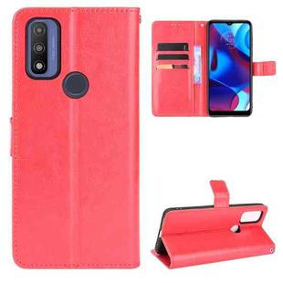 For Motorola Moto G Pure Crazy Horse Texture Horizontal Flip Phone Leather Case with Holder & Card Slots & Lanyard(Red)