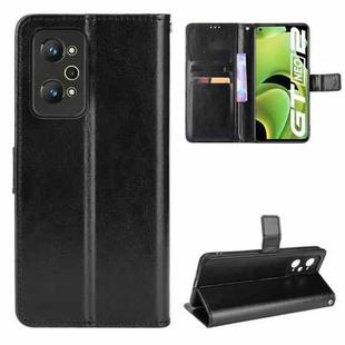 For OPPO Realme GT Neo2 Crazy Horse Texture Horizontal Flip Phone Leather Case with Holder & Card Slots & Lanyard(Black)
