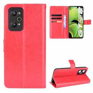 For OPPO Realme GT Neo2 Crazy Horse Texture Horizontal Flip Phone Leather Case with Holder & Card Slots & Lanyard(Red)