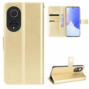 For Huawei nova 9 Crazy Horse Texture Horizontal Flip Phone Leather Case with Holder & Card Slots & Lanyard(Gold)