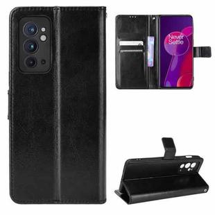 For OnePlus 9RT 5G Crazy Horse Texture Horizontal Flip Phone Leather Case with Holder & Card Slots & Lanyard(Black)