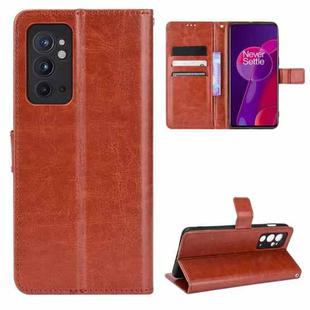 For OnePlus 9RT 5G Crazy Horse Texture Horizontal Flip Phone Leather Case with Holder & Card Slots & Lanyard(Brown)
