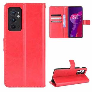 For OnePlus 9RT 5G Crazy Horse Texture Horizontal Flip Phone Leather Case with Holder & Card Slots & Lanyard(Red)
