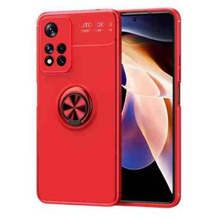 For Xiaomi Redmi Note 11 Pro Metal Ring Holder 360 Degree Rotating TPU Phone Case(Red)