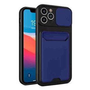 Sliding Camera Cover Design TPU + PC Shockproof Phone Case with Card Slot For iPhone 12 Pro Max(Royal Blue)