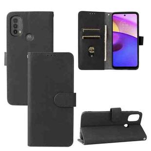 For Motorola Moto E20 / E30 / E40 Skin Feel Magnetic Horizontal Flip Phone Leather Case with Holder & Card Slots & Wallet(Black)