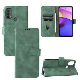 For Motorola Moto E20 / E30 / E40 Skin Feel Magnetic Horizontal Flip Phone Leather Case with Holder & Card Slots & Wallet(Green)