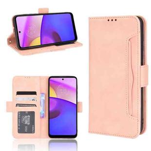 For Motorola Moto E40/E30/E20 Skin Feel Calf Pattern Horizontal Flip Leather Phone Case with Holder & Card Slots & Photo Frame(Pink)