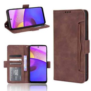 For Motorola Moto E40/E30/E20 Skin Feel Calf Pattern Horizontal Flip Leather Phone Case with Holder & Card Slots & Photo Frame(Brown)