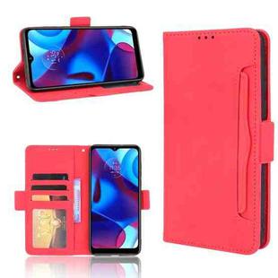 For Motorola Moto G Pure Skin Feel Calf Pattern Horizontal Flip Leather Phone Case with Holder & Card Slots & Photo Frame(Red)