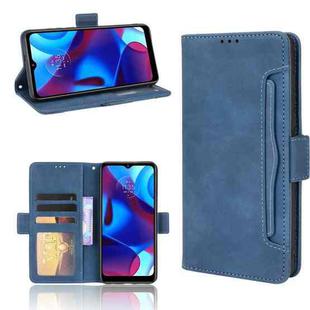 For Motorola Moto G Pure Skin Feel Calf Pattern Horizontal Flip Leather Phone Case with Holder & Card Slots & Photo Frame(Blue)