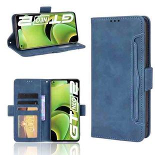 For OPPO Realme GT Neo2 Skin Feel Calf Pattern Horizontal Flip Leather Phone Case with Holder & Card Slots & Photo Frame(Blue)