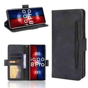 For vivo iQOO 8 Pro Skin Feel Calf Pattern Horizontal Flip Leather Phone Case with Holder & Card Slots & Photo Frame(Black)