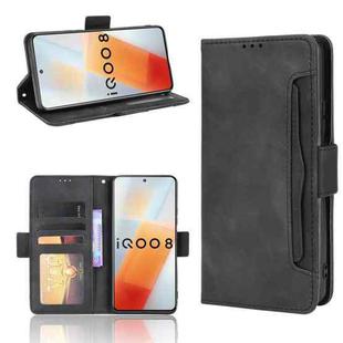 For vivo iQOO 8 Skin Feel Calf Pattern Horizontal Flip Leather Phone Case with Holder & Card Slots & Photo Frame(Black)