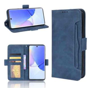 For Huawei nova 9 Skin Feel Calf Pattern Horizontal Flip Leather Phone Case with Holder & Card Slots & Photo Frame(Blue)