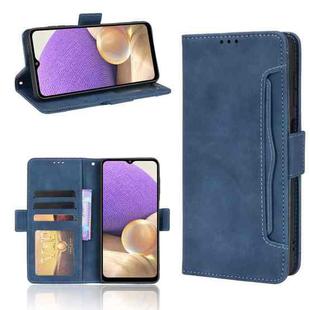 For Samsung Galaxy A13 5G Skin Feel Calf Pattern Horizontal Flip Leather Phone Case with Holder & Card Slots & Photo Frame(Blue)