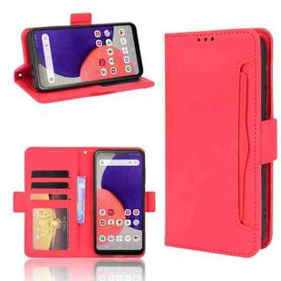 For Samsung Galaxy A22 5G JP Version Skin Feel Calf Pattern Horizontal Flip Leather Phone Case with Holder & Card Slots & Photo Frame(Red)