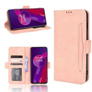 For OnePlus 9RT 5G Skin Feel Calf Pattern Horizontal Flip Leather Phone Case with Holder & Card Slots & Photo Frame(Pink)