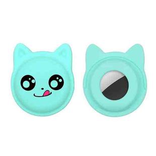 Naughty Smiley Cute Cartoon Pet Collar Anti-lost Tracker Silicone Case For AirTag(Mint Green)