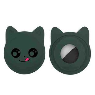 Naughty Smiley Cute Cartoon Pet Collar Anti-lost Tracker Silicone Case For AirTag(Dark Green)