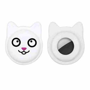 Hanhan Smiley Cute Cartoon Pet Collar Anti-lost Tracker Silicone Case For AirTag(White)