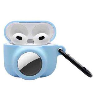 2 in 1 Shockproof Full Coverage Silicone Protective Case For AirPods 3 / AirTag(Blue)
