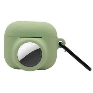 2 in 1 Shockproof Full Coverage Silicone Protective Case For AirPods 3 / AirTag(Olive Green)