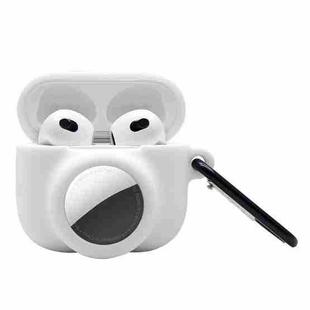 2 in 1 Shockproof Full Coverage Silicone Protective Case For AirPods 3 / AirTag(White)