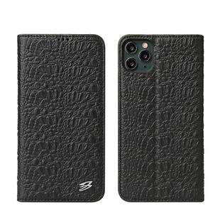 For iPhone 11 Pro Max Crocodile Texture PC + TPU Horizontal Flip Leather Case with Holder & Card Slots & Wallet(Black)