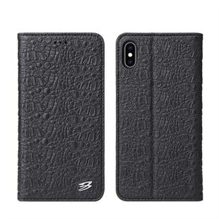 For iPhone XS Max Crocodile Texture PC + TPU Horizontal Flip Leather Case with Holder & Card Slots & Wallet(Black)