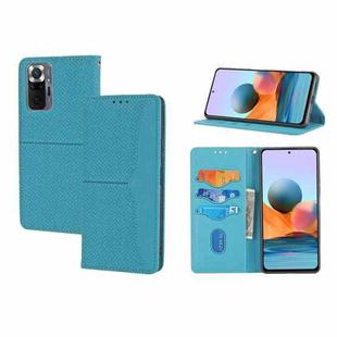 For Xiaomi Redmi Note 11 Pro Woven Texture Stitching Magnetic Horizontal Flip PU Leather Phone Case(Blue)