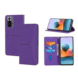 For Xiaomi Redmi Note 11 Pro Woven Texture Stitching Magnetic Horizontal Flip PU Leather Phone Case(Purple)