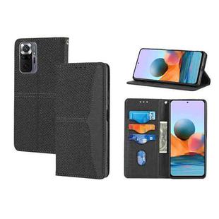 For Xiaomi Redmi Note 11 Pro Woven Texture Stitching Magnetic Horizontal Flip PU Leather Phone Case(Black)