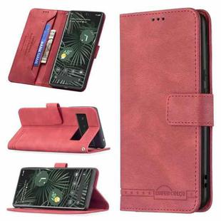 For Google Pixel 6 Pro Magnetic Clasp RFID Blocking Anti-Theft Leather Case with Holder & Card Slots & Wallet(Red)