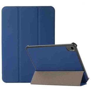 For iPad mini 6 3-folding Skin Texture Horizontal Flip TPU + PU Tablet Leather Case with Holder(Navy Blue)