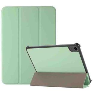 For iPad mini 6 3-folding Skin Texture Horizontal Flip TPU + PU Tablet Leather Case with Holder(Mint Green)