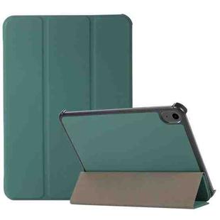 For iPad mini 6 3-folding Skin Texture Horizontal Flip TPU + PU Tablet Leather Case with Holder(Green)