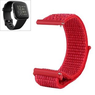 For Fitbit Versa / Versa 2 Nylon Watch Band with Hook and Loop Fastener(Red)