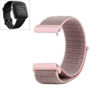 For Fitbit Versa / Versa 2 Nylon Watch Band with Hook and Loop Fastener(Pink)