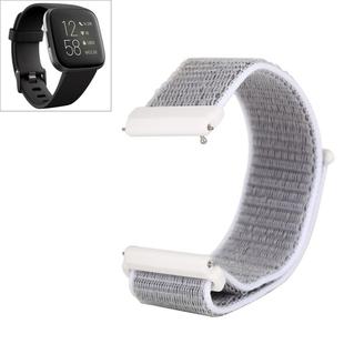 For Fitbit Versa / Versa 2 Nylon Watch Band with Hook and Loop Fastener(Grey)