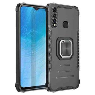 For vivo Y19 Fierce Warrior Series Armor Aluminum Alloy + TPU Phone Case with Ring Holder(Black)
