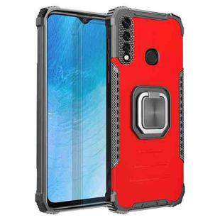 For vivo Y19 Fierce Warrior Series Armor Aluminum Alloy + TPU Phone Case with Ring Holder(Red)