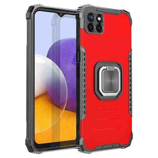 For Samsung Galaxy A22 5G Fierce Warrior Series Armor Aluminum Alloy + TPU Phone Case with Ring Holder(Red)