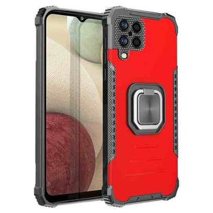 For Samsung Galaxy A12 Fierce Warrior Series Armor Aluminum Alloy + TPU Phone Case with Ring Holder(Red)