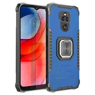 For Motorola Moto G Play 2021 Fierce Warrior Series Armor Aluminum Alloy + TPU Phone Case with Ring Holder(Blue)