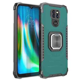 For Motorola Moto G9 / G9 Play / E7 Plus Fierce Warrior Series Armor Aluminum Alloy + TPU Phone Case with Ring Holder(Green)