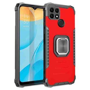 For OPPO A15 / A15S Fierce Warrior Series Armor Aluminum Alloy + TPU Phone Case with Ring Holder(Red)