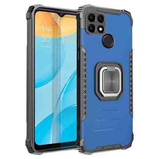 For OPPO A15 / A15S Fierce Warrior Series Armor Aluminum Alloy + TPU Phone Case with Ring Holder(Blue)